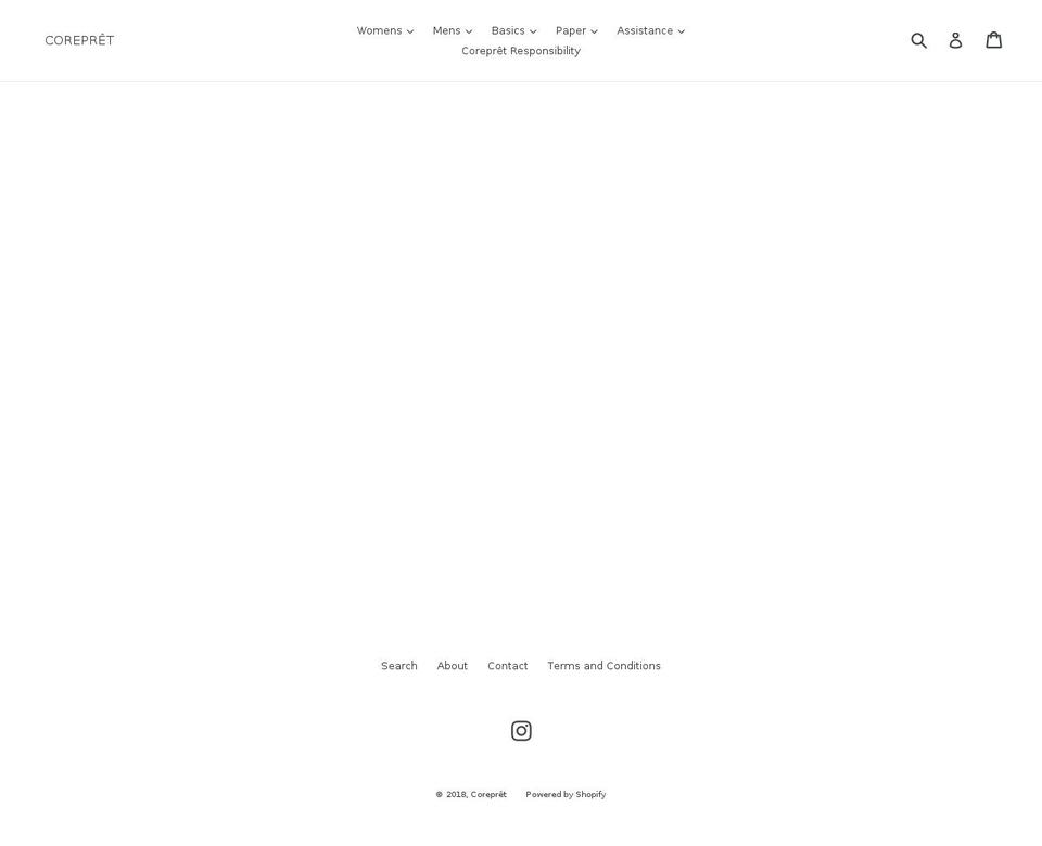 corepret.com shopify website screenshot