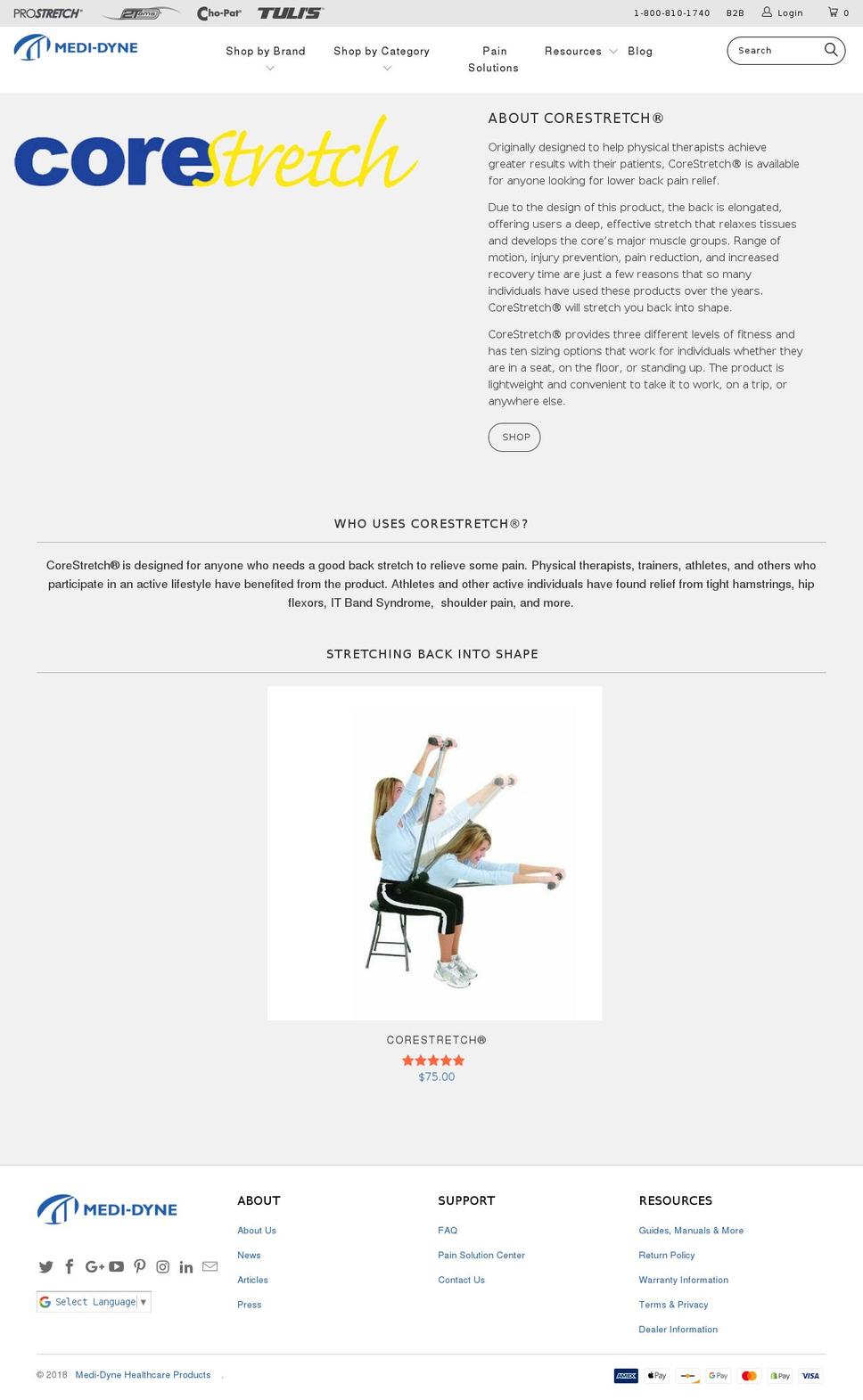 Medi-Dyne 04\/2018 Shopify theme site example corestretch.com