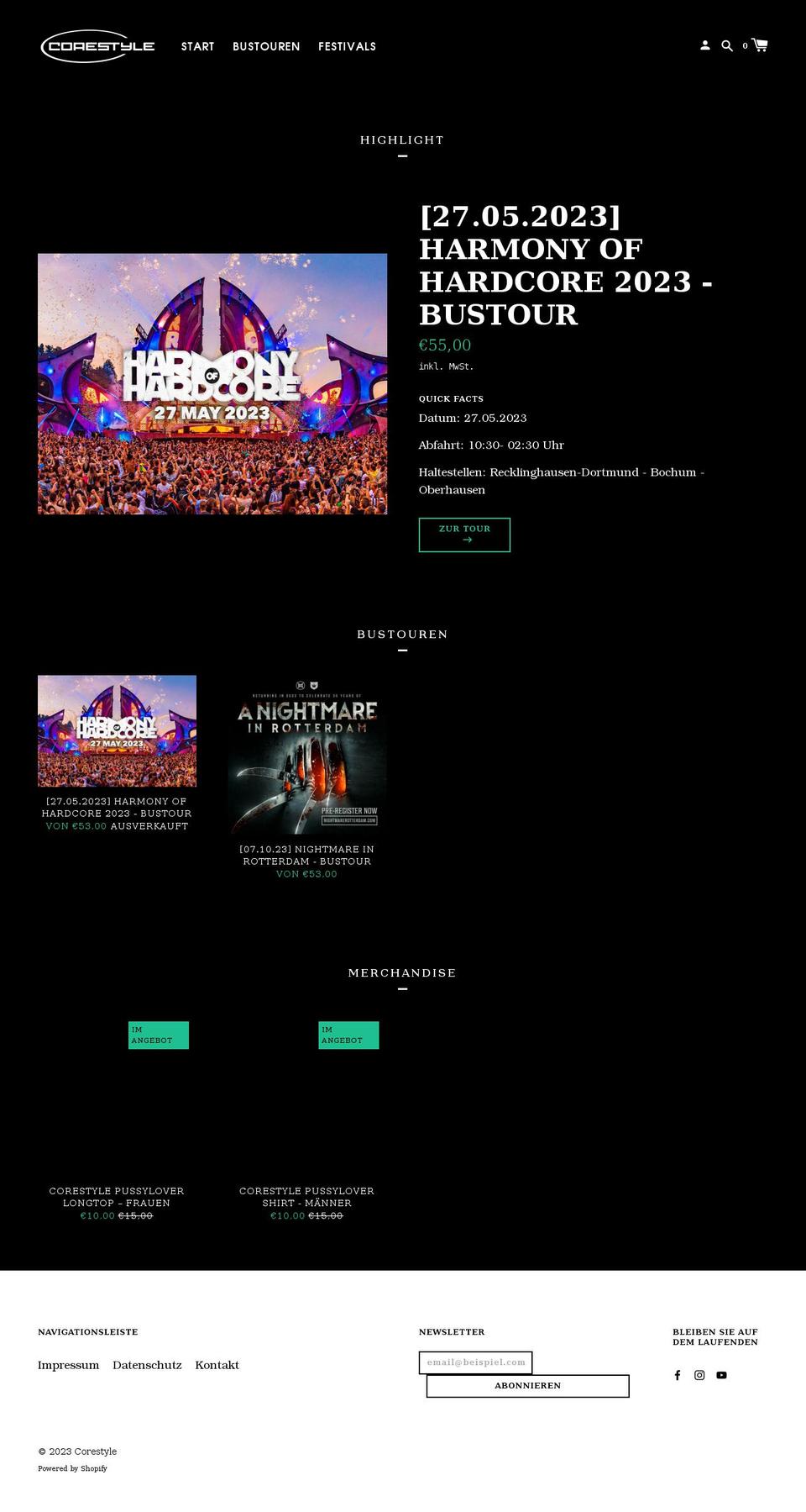 corestyle-ent.de shopify website screenshot
