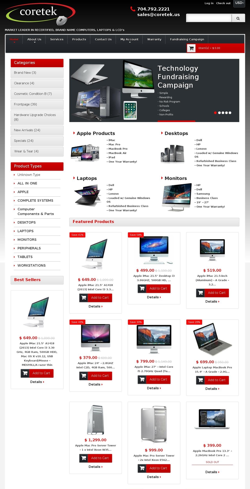 coretekcomputers.com shopify website screenshot