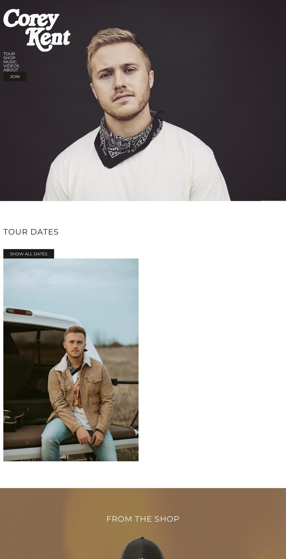 coreykentofficial.com shopify website screenshot