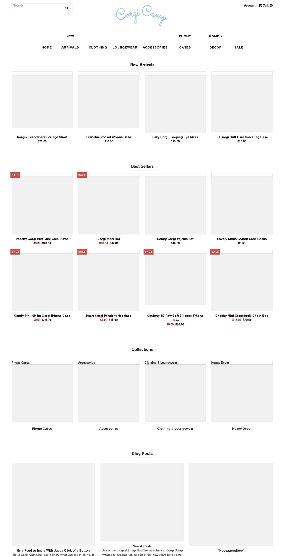 corgicamp.com — Shopify storefront screenshot