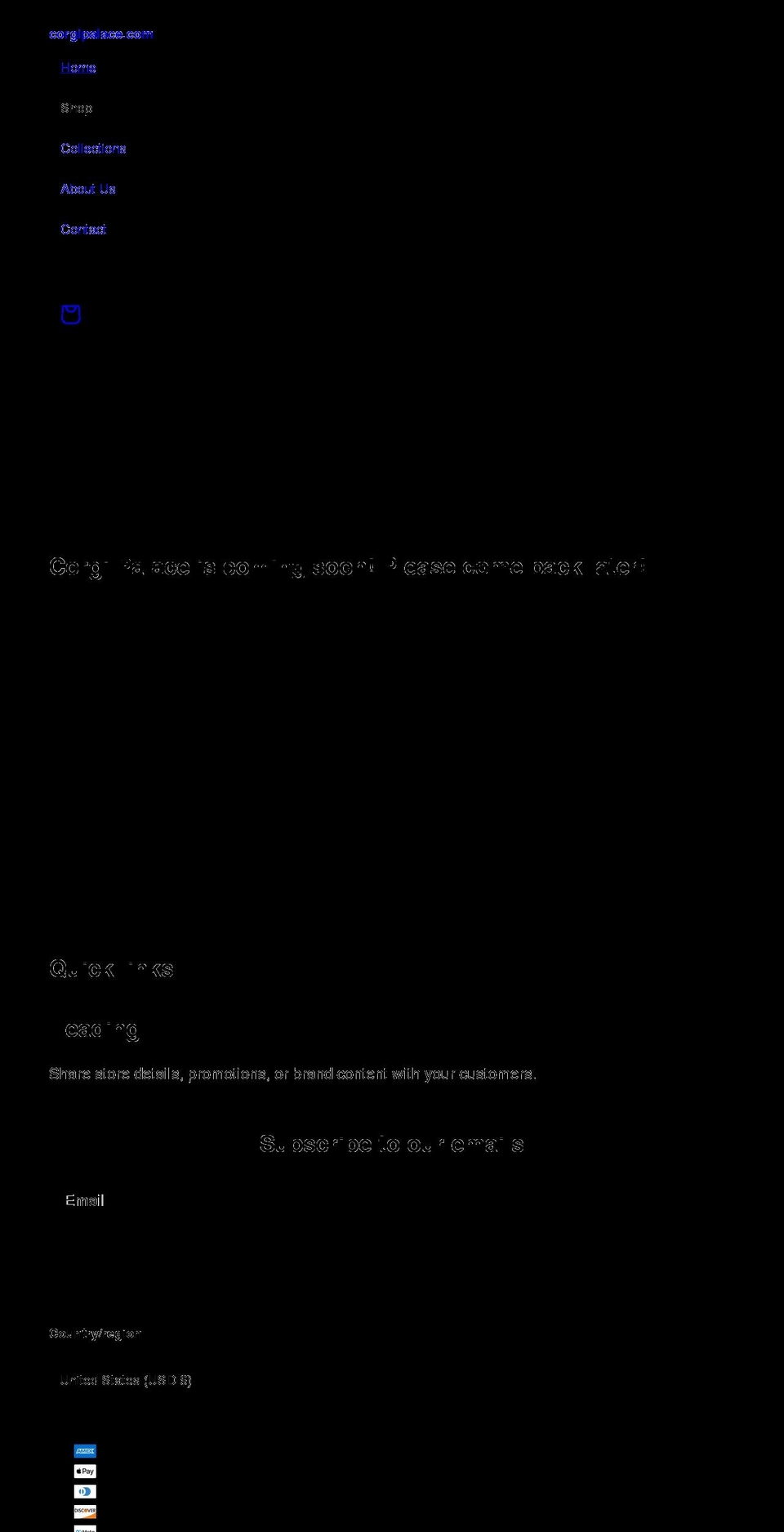 corgipalace.com shopify website screenshot