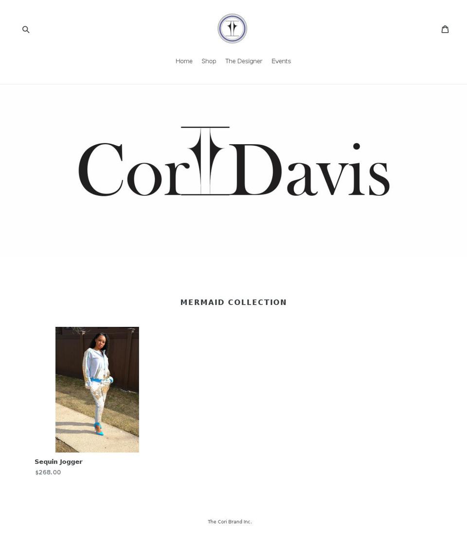 coridavis.com — Shopify storefront screenshot