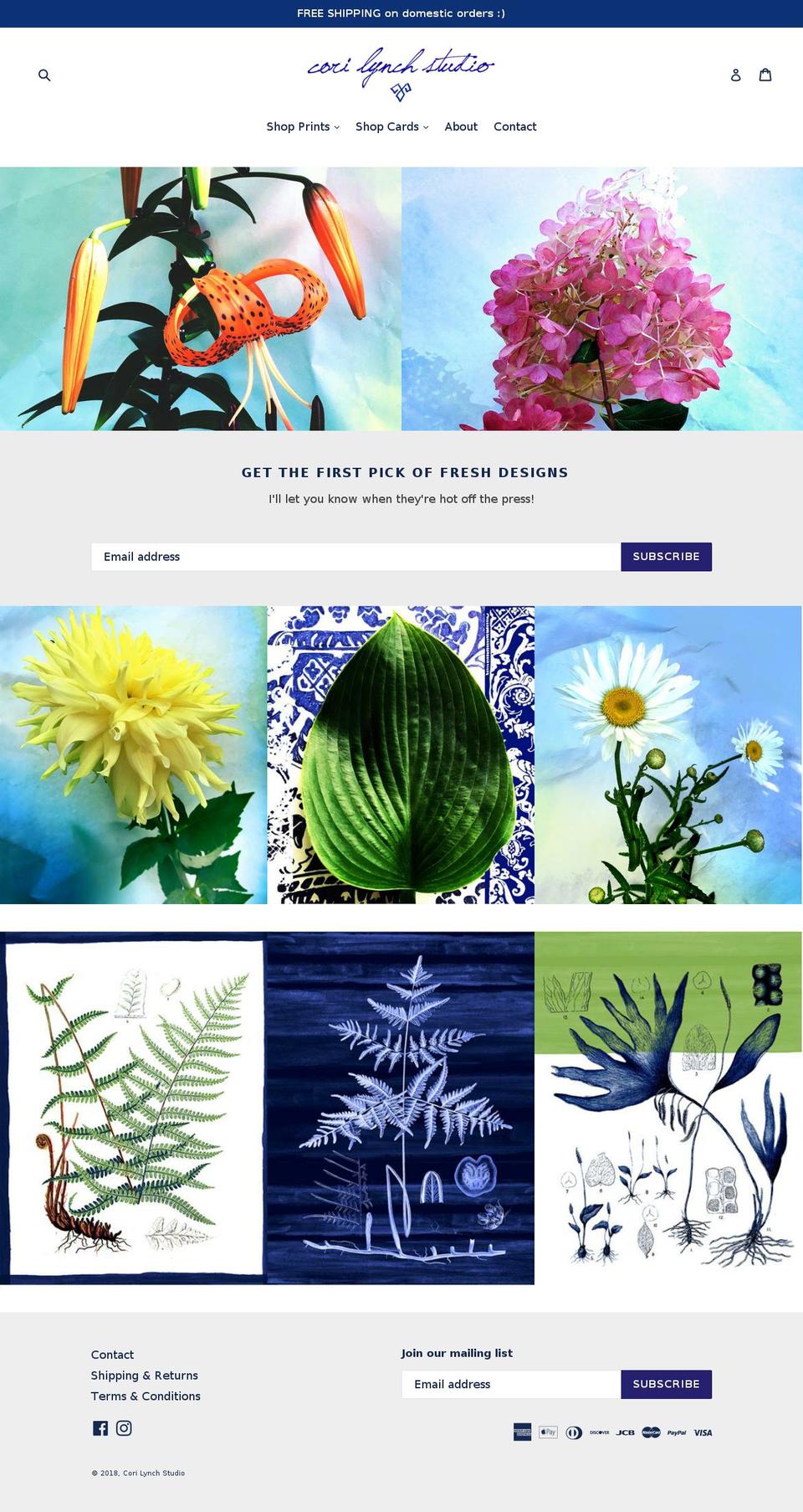 corilynch.com shopify website screenshot