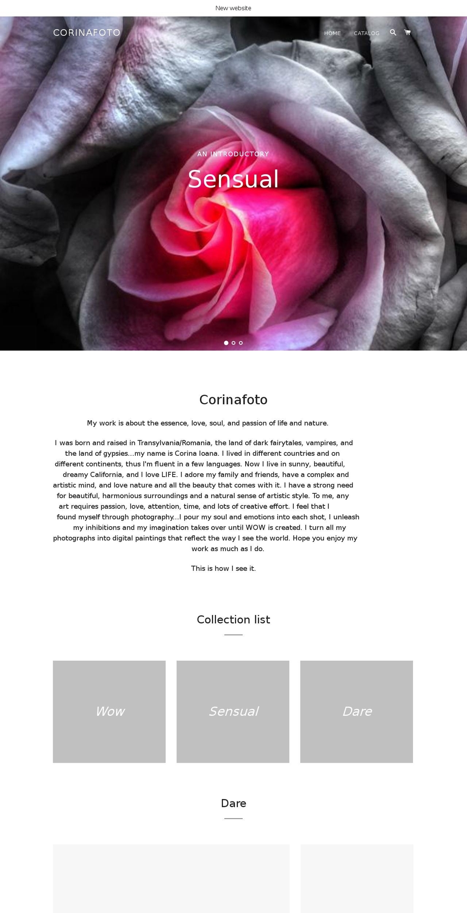 corinafoto.com shopify website screenshot