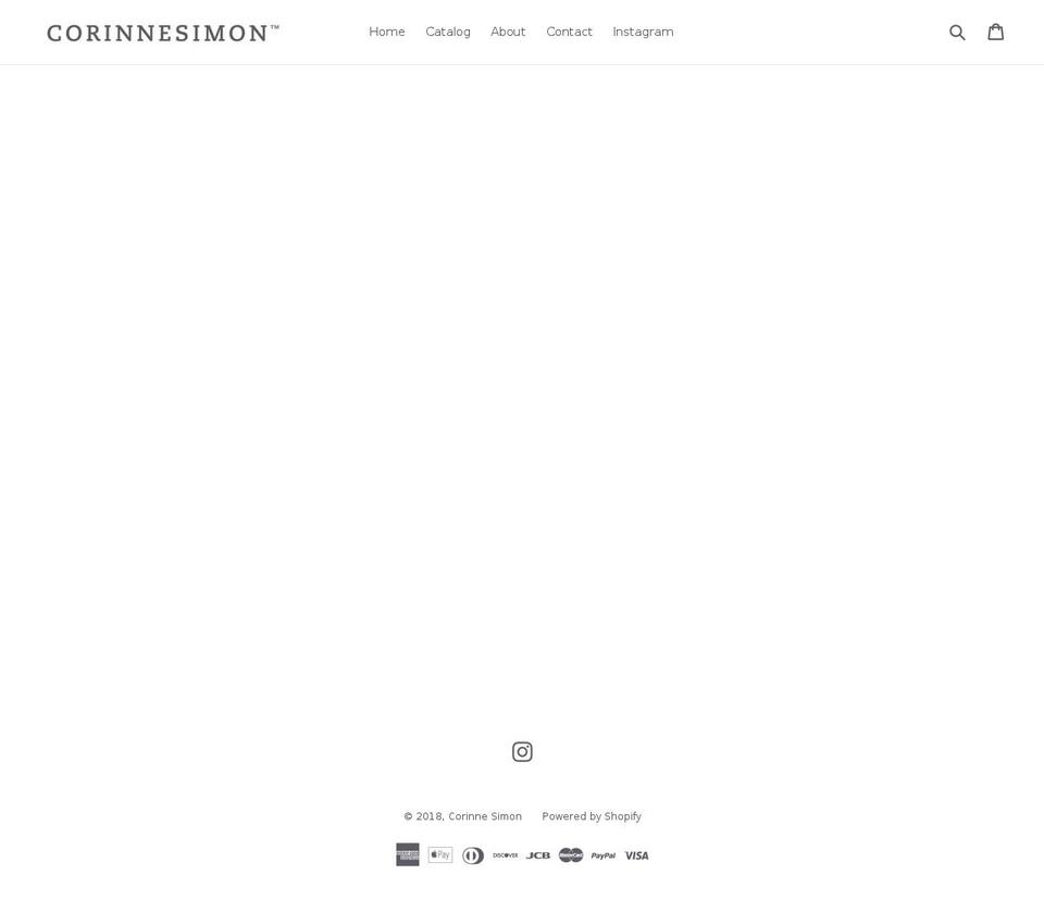 corinnesimon.com shopify website screenshot
