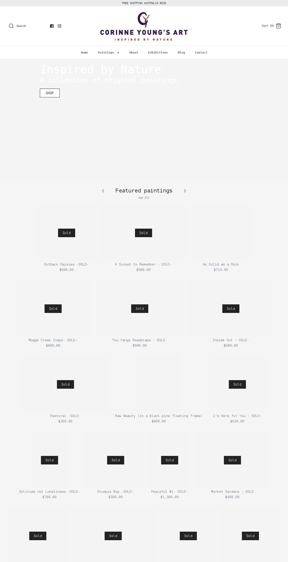 corinneyoung.com.au shopify website screenshot