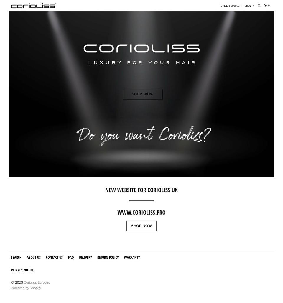 corioliss.co.uk shopify website screenshot