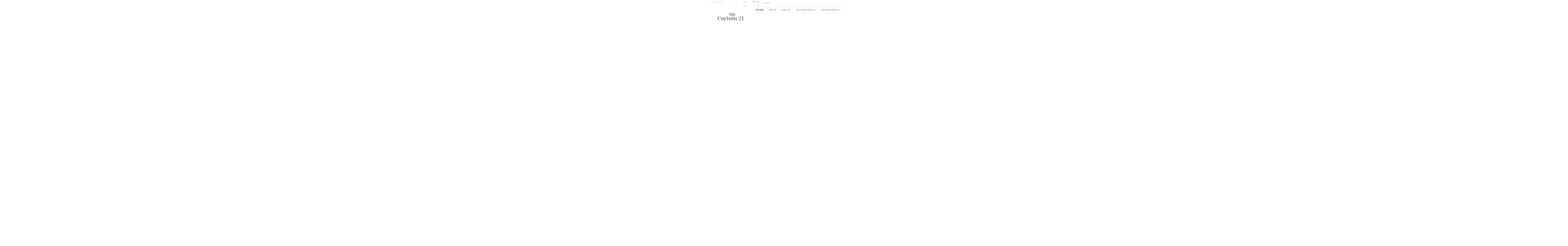 corium21cream.com shopify website screenshot