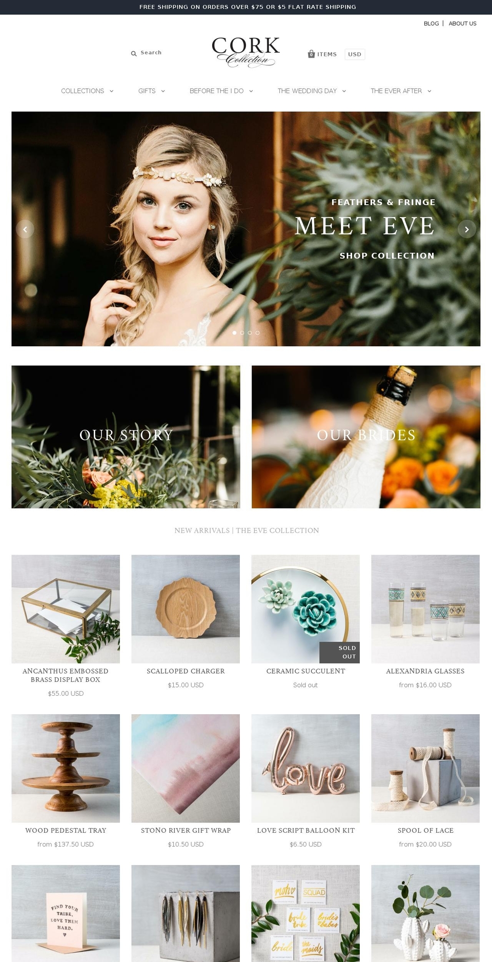 cork-collection.com shopify website screenshot