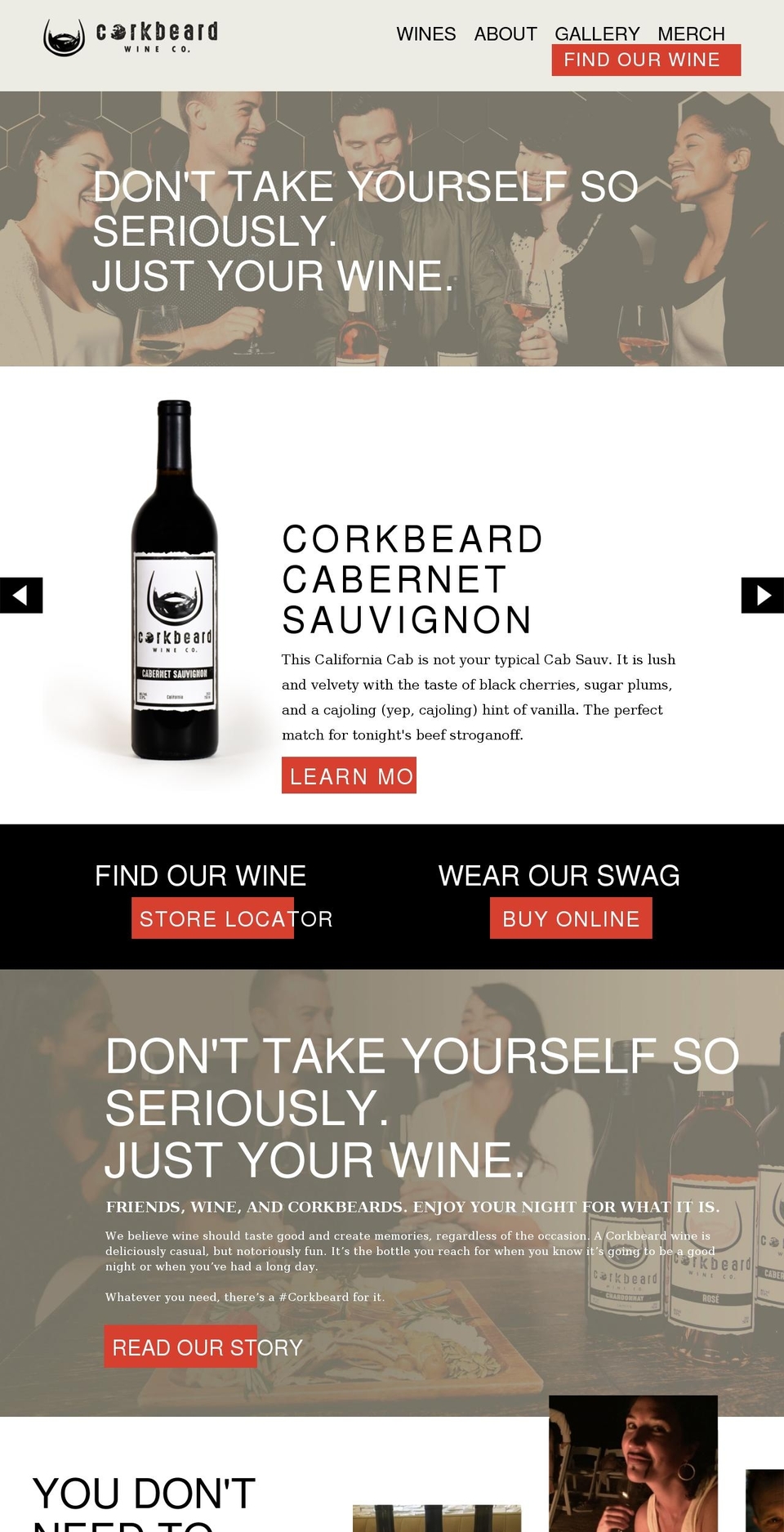 corkbeard.com shopify website screenshot