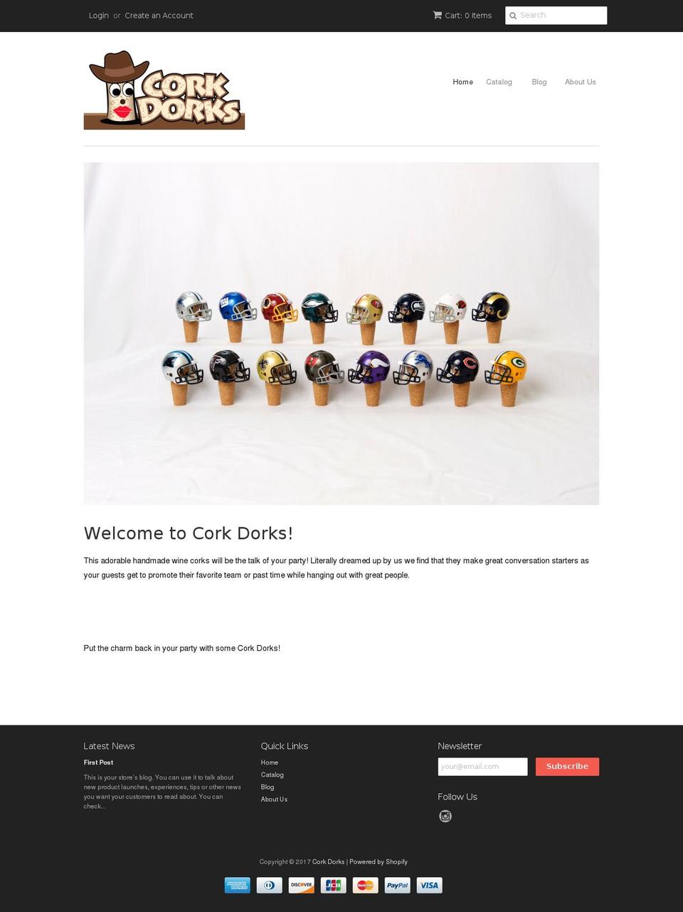 corkdorker.com shopify website screenshot