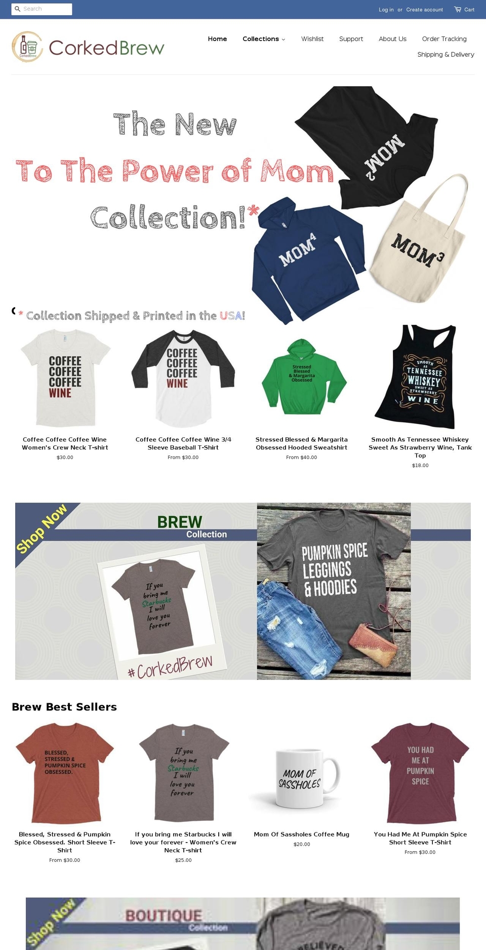 corkedbrew.com shopify website screenshot