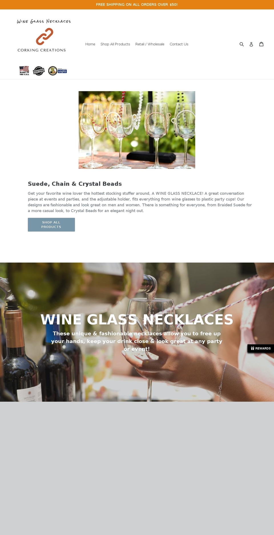 corkingcreations.com — Shopify storefront screenshot