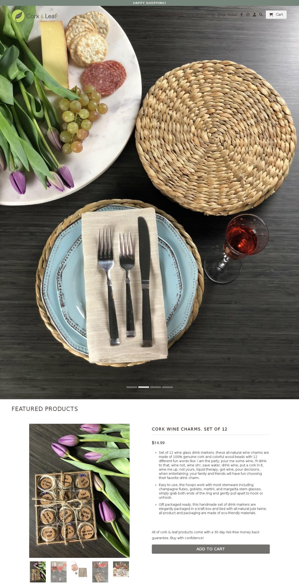 corknleaf.com shopify website screenshot