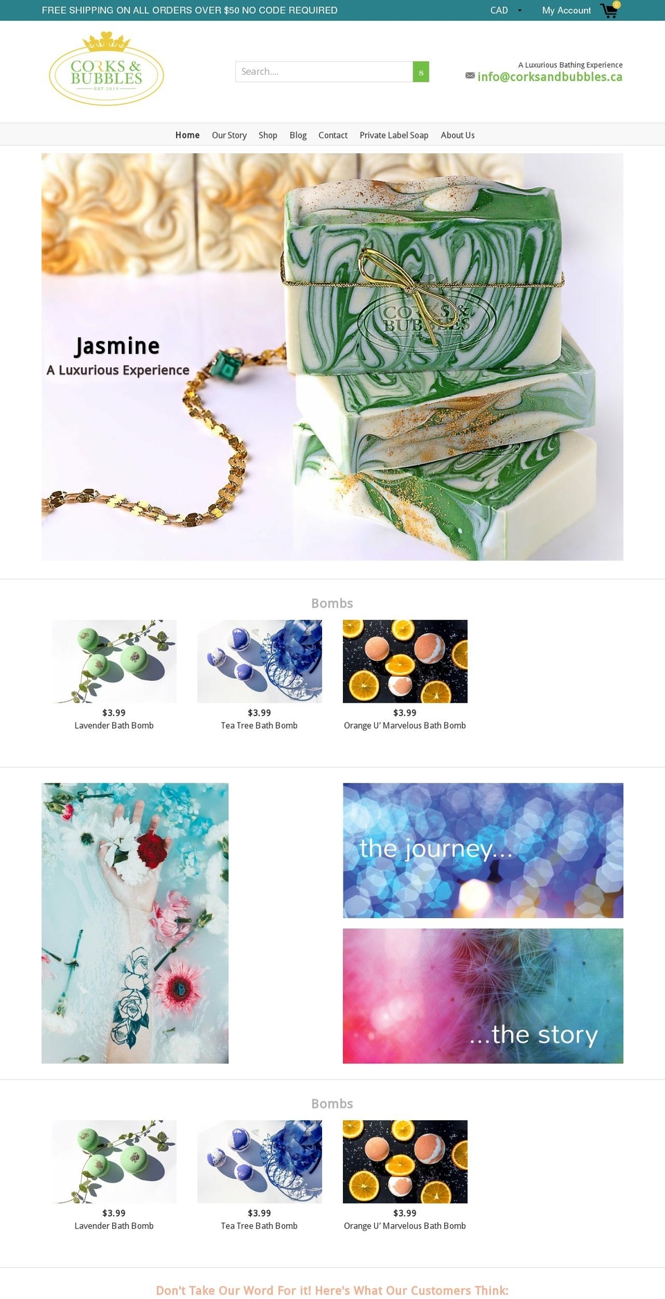 corksandbubbles.ca shopify website screenshot