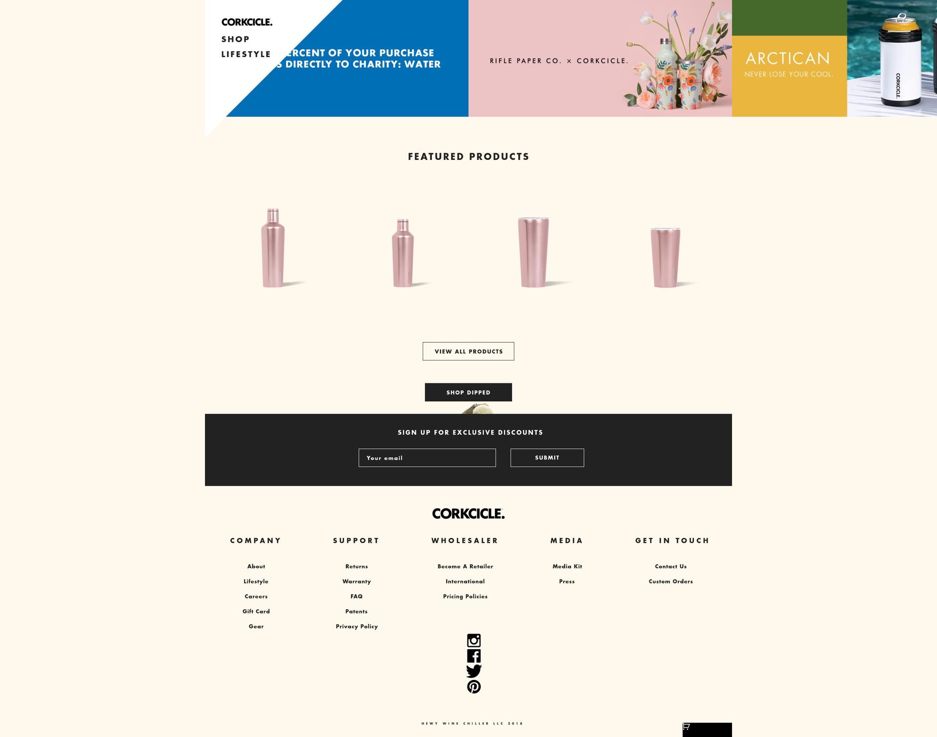 corksicle.net shopify website screenshot