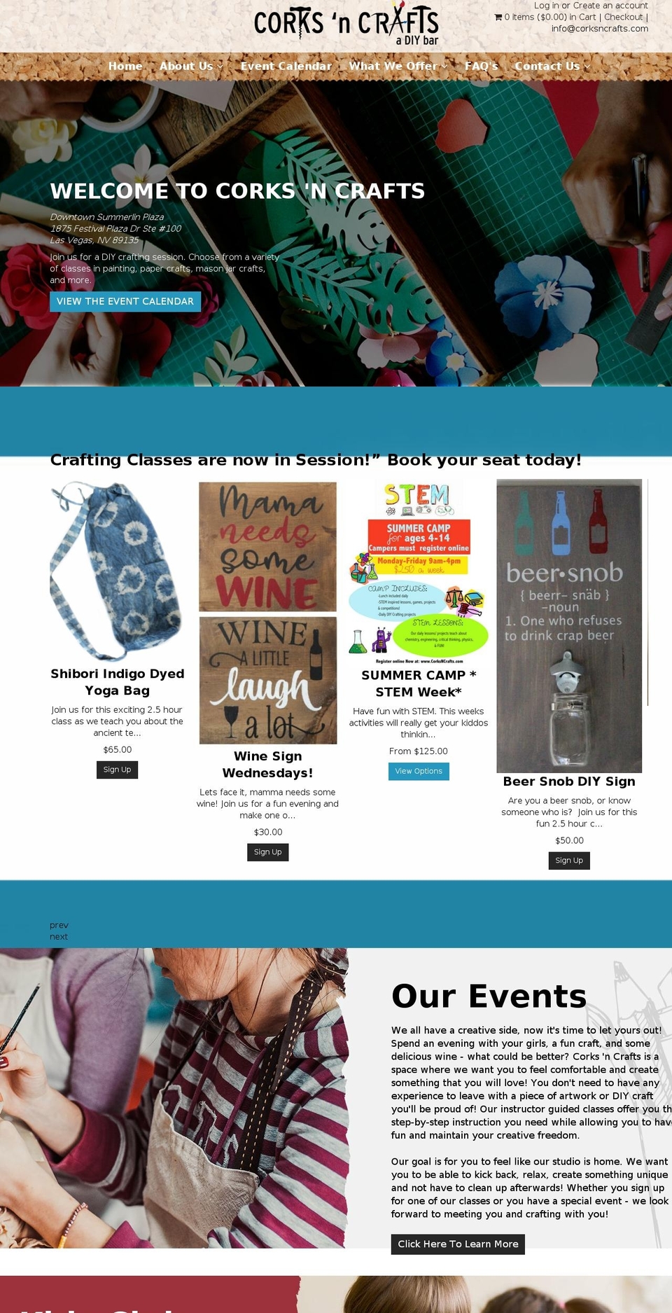 corksncrafts.com — Shopify storefront screenshot
