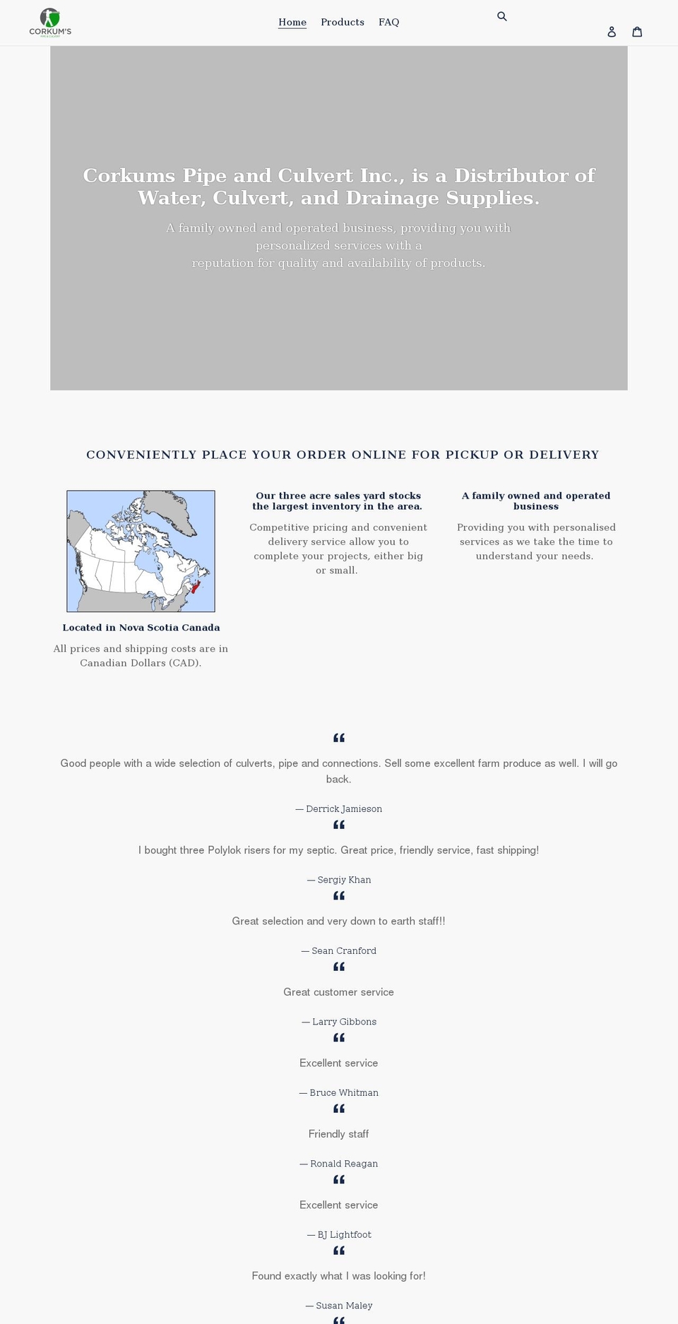 corkum.ca shopify website screenshot