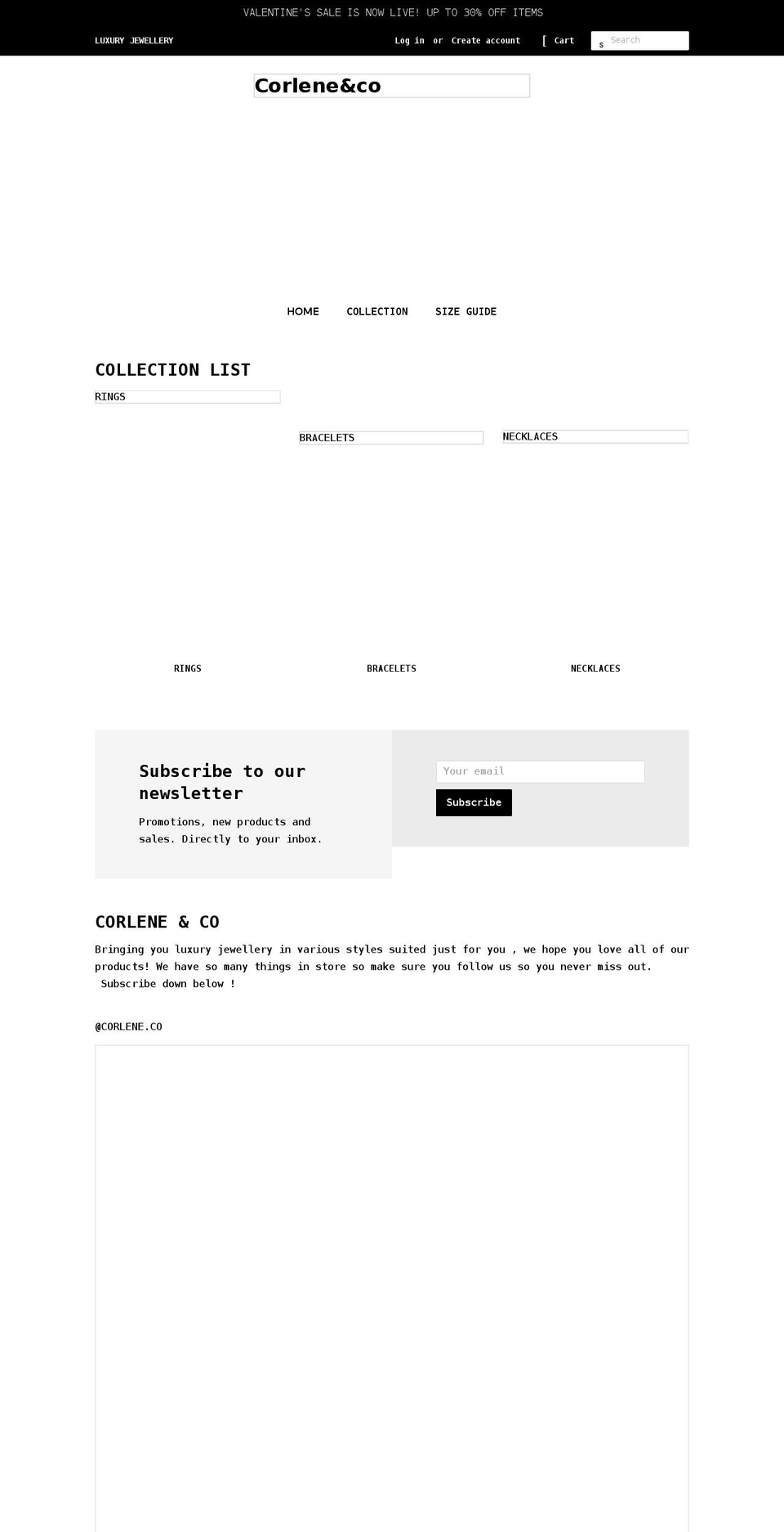 corlene-co.com shopify website screenshot