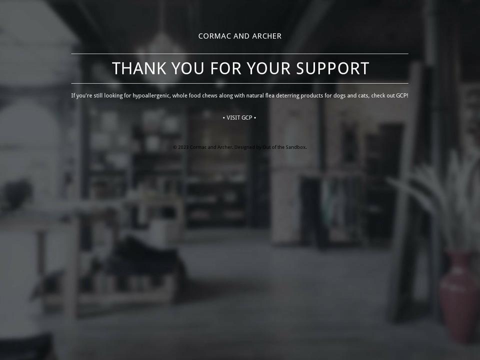 cormacandarcher.com — Shopify storefront screenshot