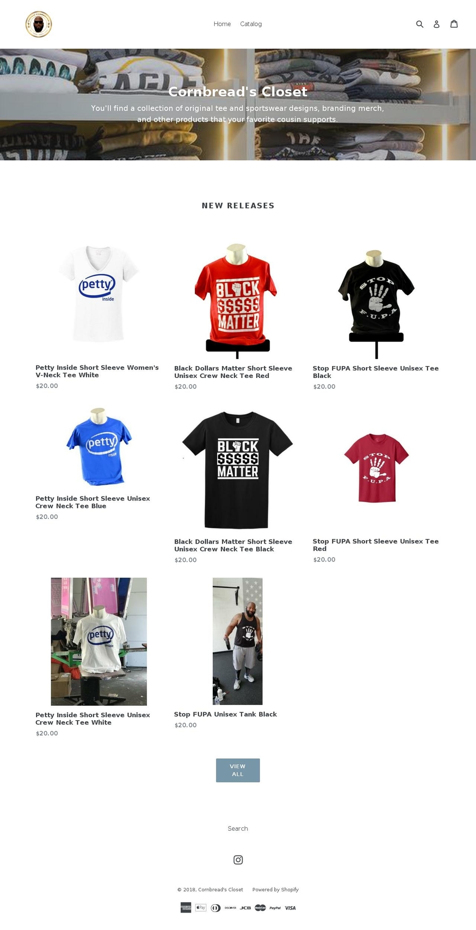 cornbreadscloset.com — Shopify storefront screenshot