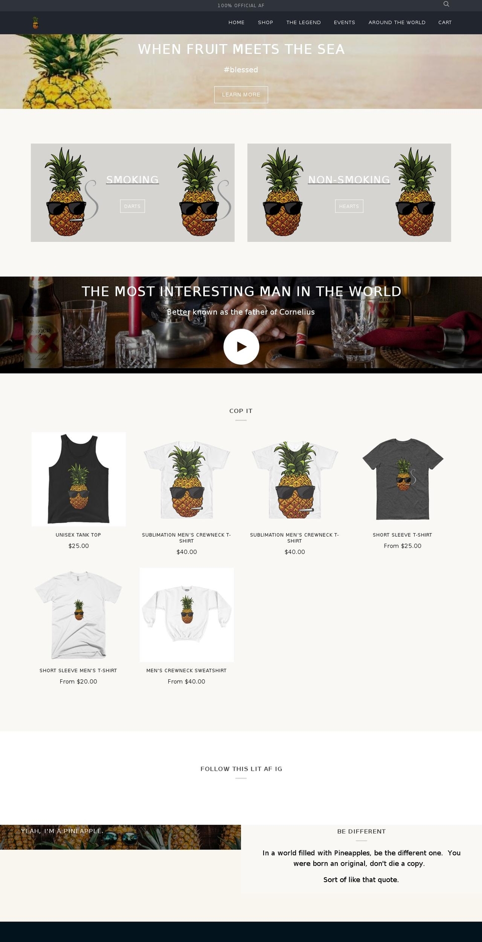 cornclothing.com — Shopify storefront screenshot