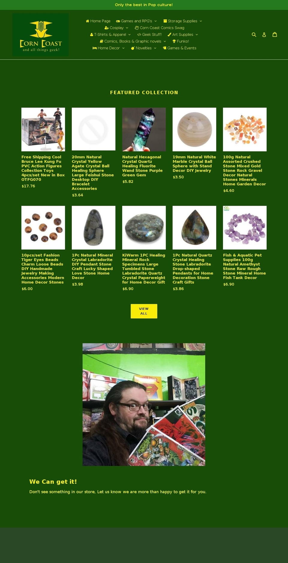 corncoastcomics.com — Shopify storefront screenshot