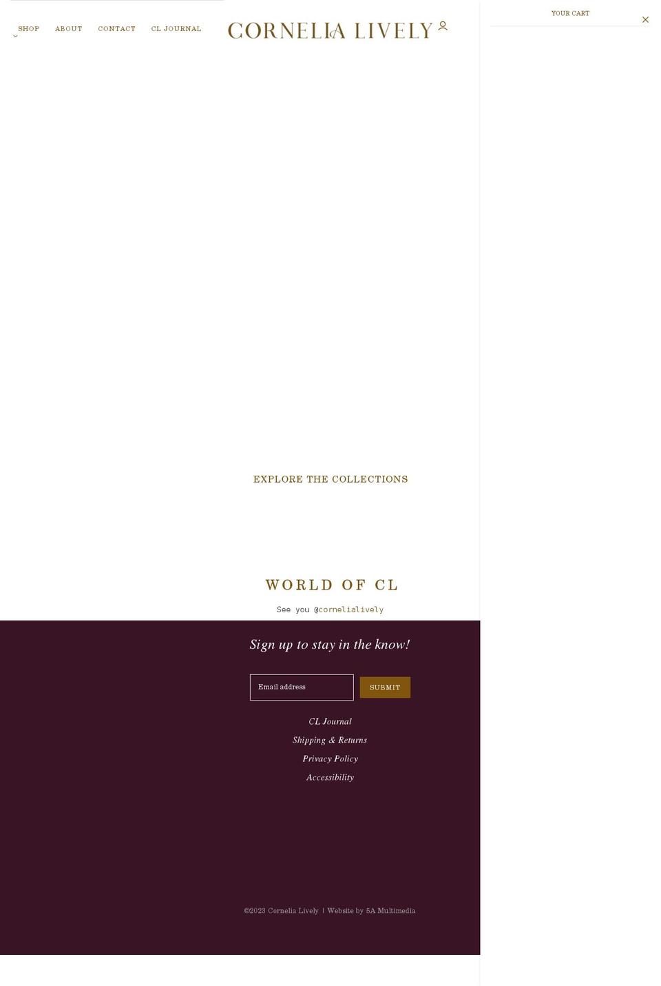 cornelialively.com shopify website screenshot