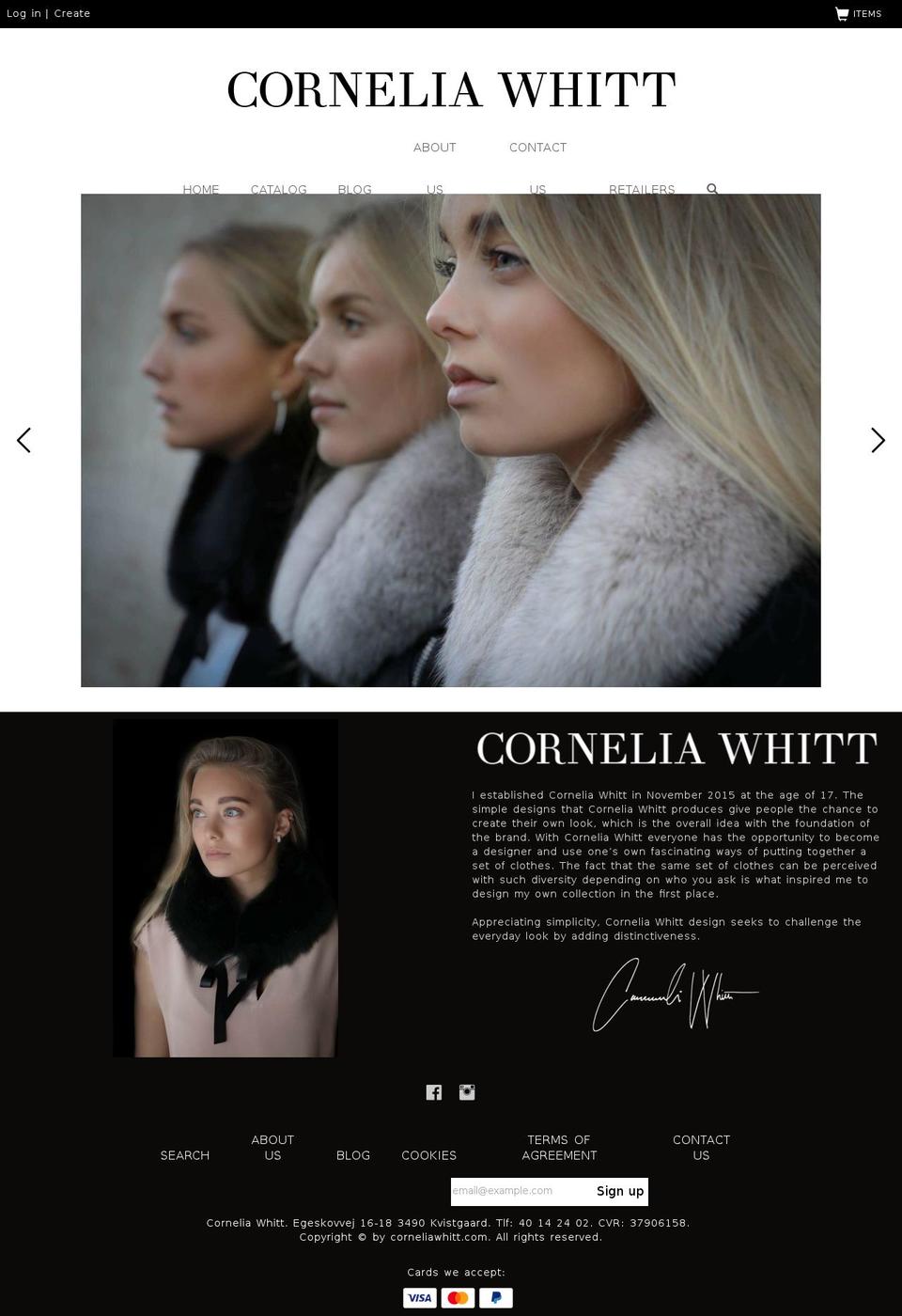 corneliawhitt.com shopify website screenshot