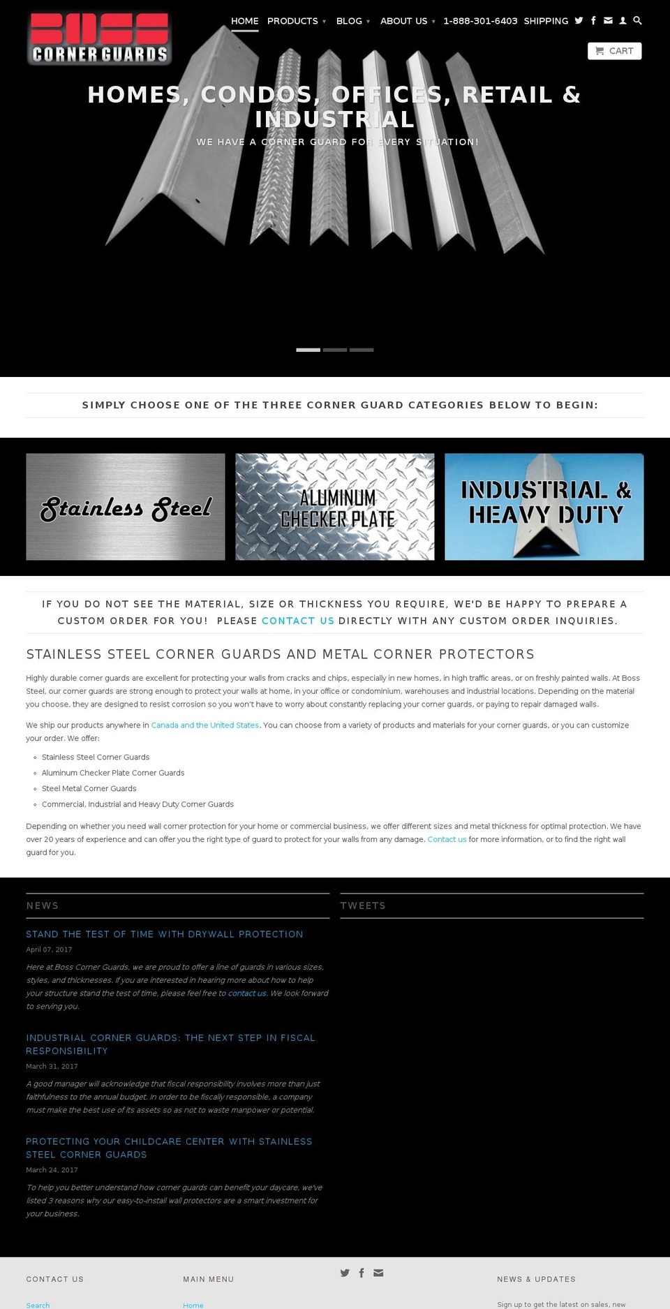 cornerguardscanada.com shopify website screenshot