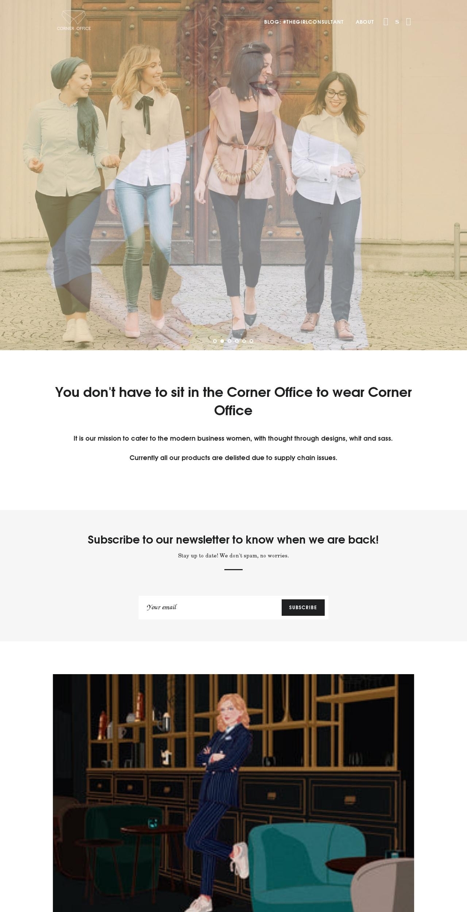 corneroffice.store shopify website screenshot