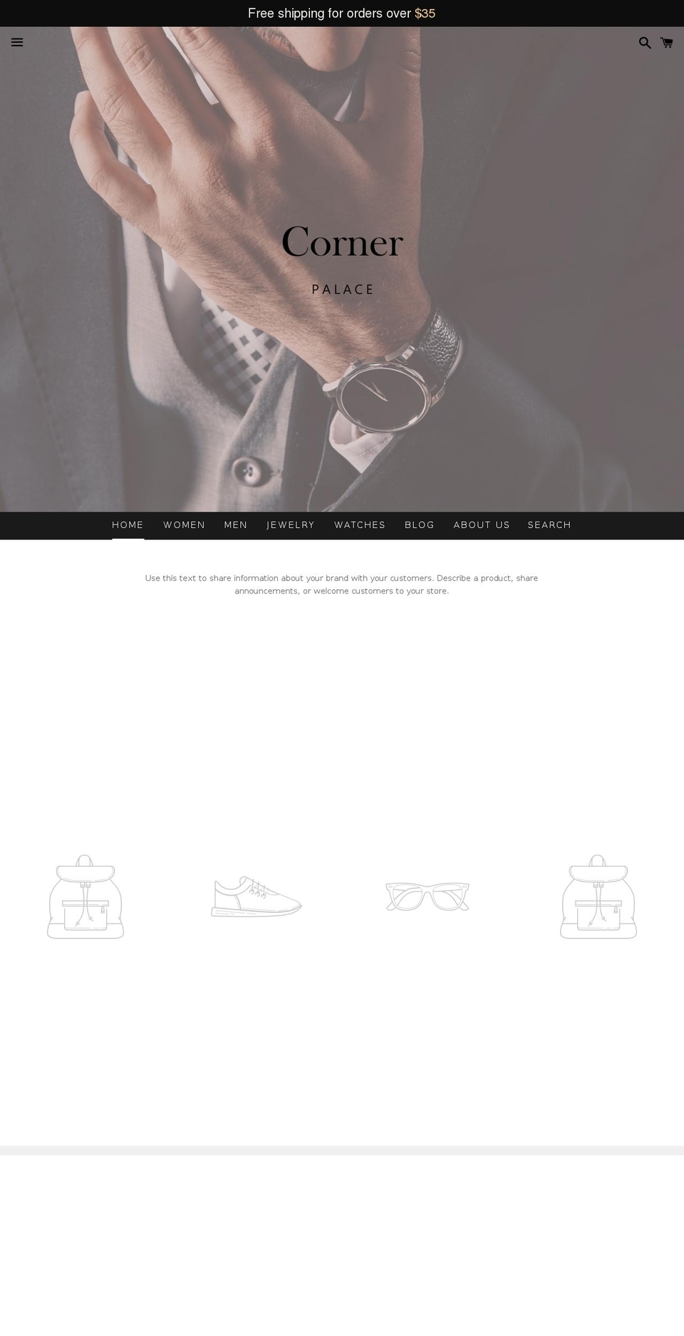 cornerpalace.com — Shopify storefront screenshot