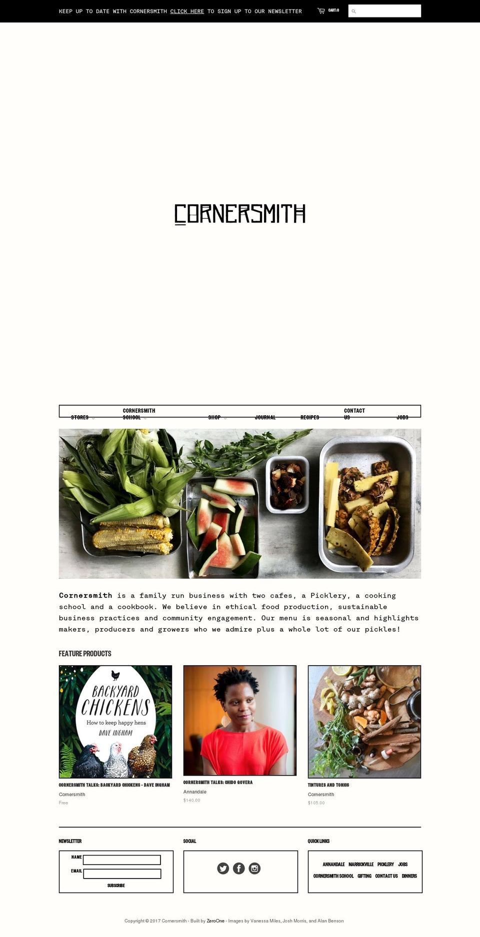 cornersmith.com shopify website screenshot