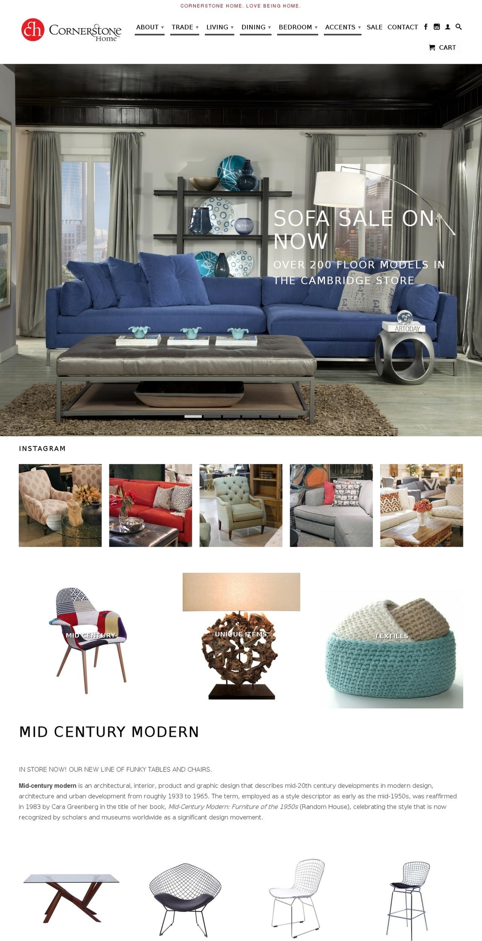 cornerstonehomeinteriors.ca shopify website screenshot