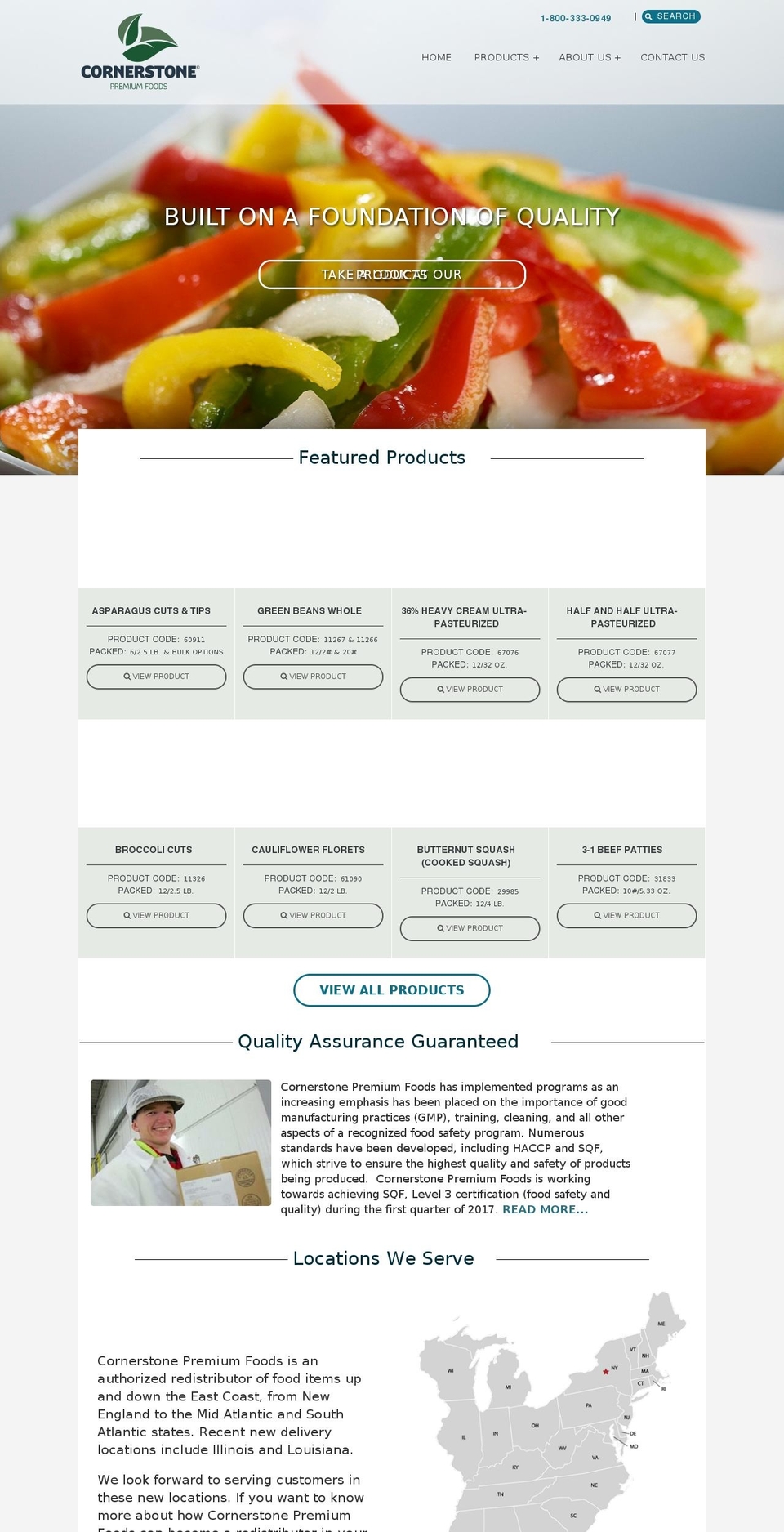 cornerstonepremiumfoods.com shopify website screenshot
