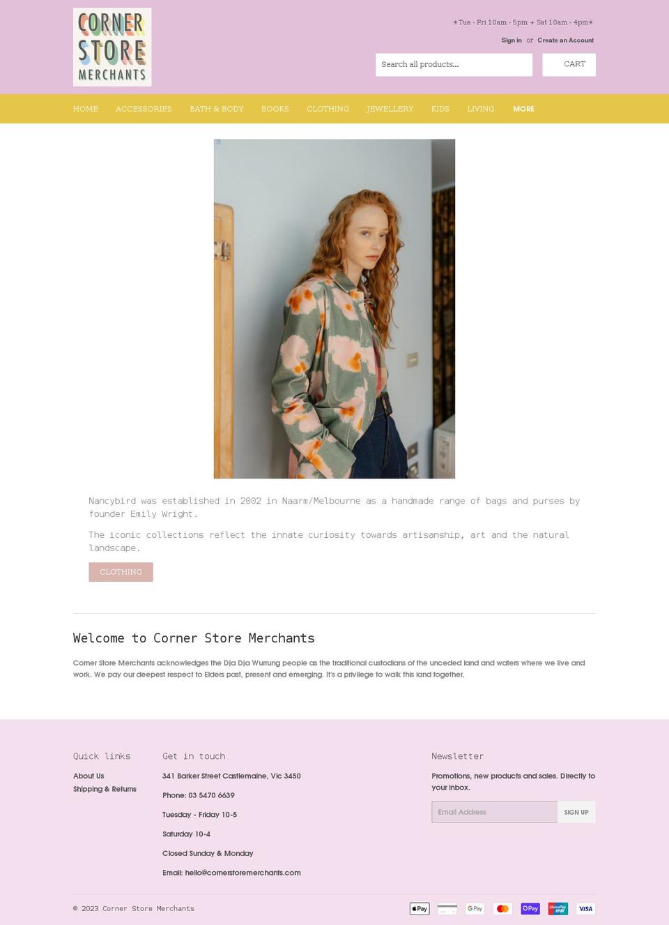 cornerstoremerchants.com shopify website screenshot