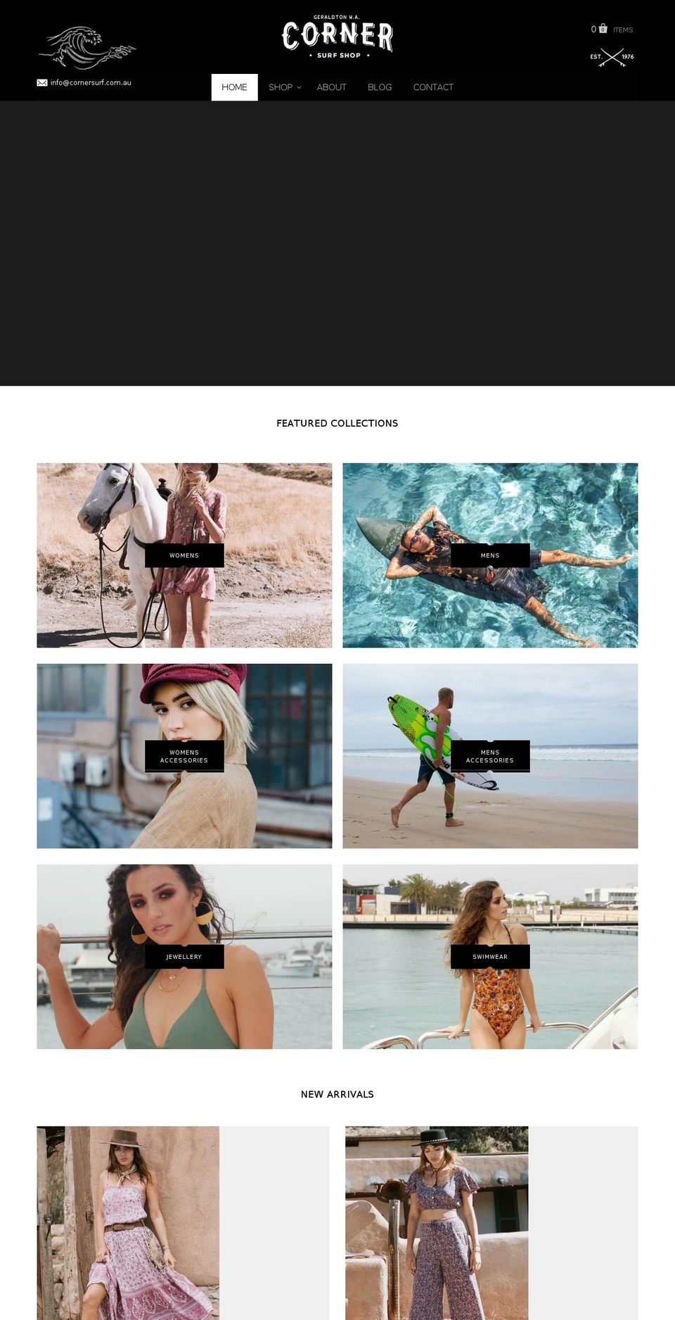 cornersurf.com.au shopify website screenshot