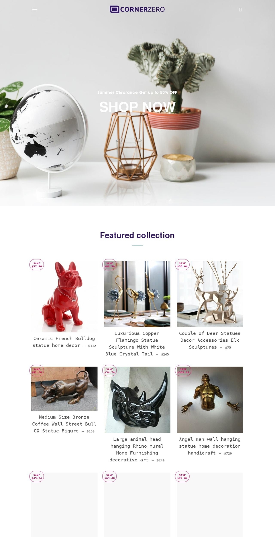cornerzero.com shopify website screenshot