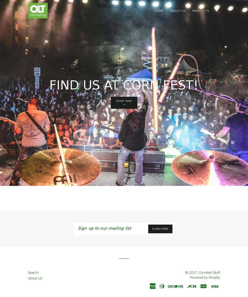 cornfeststuff.com shopify website screenshot