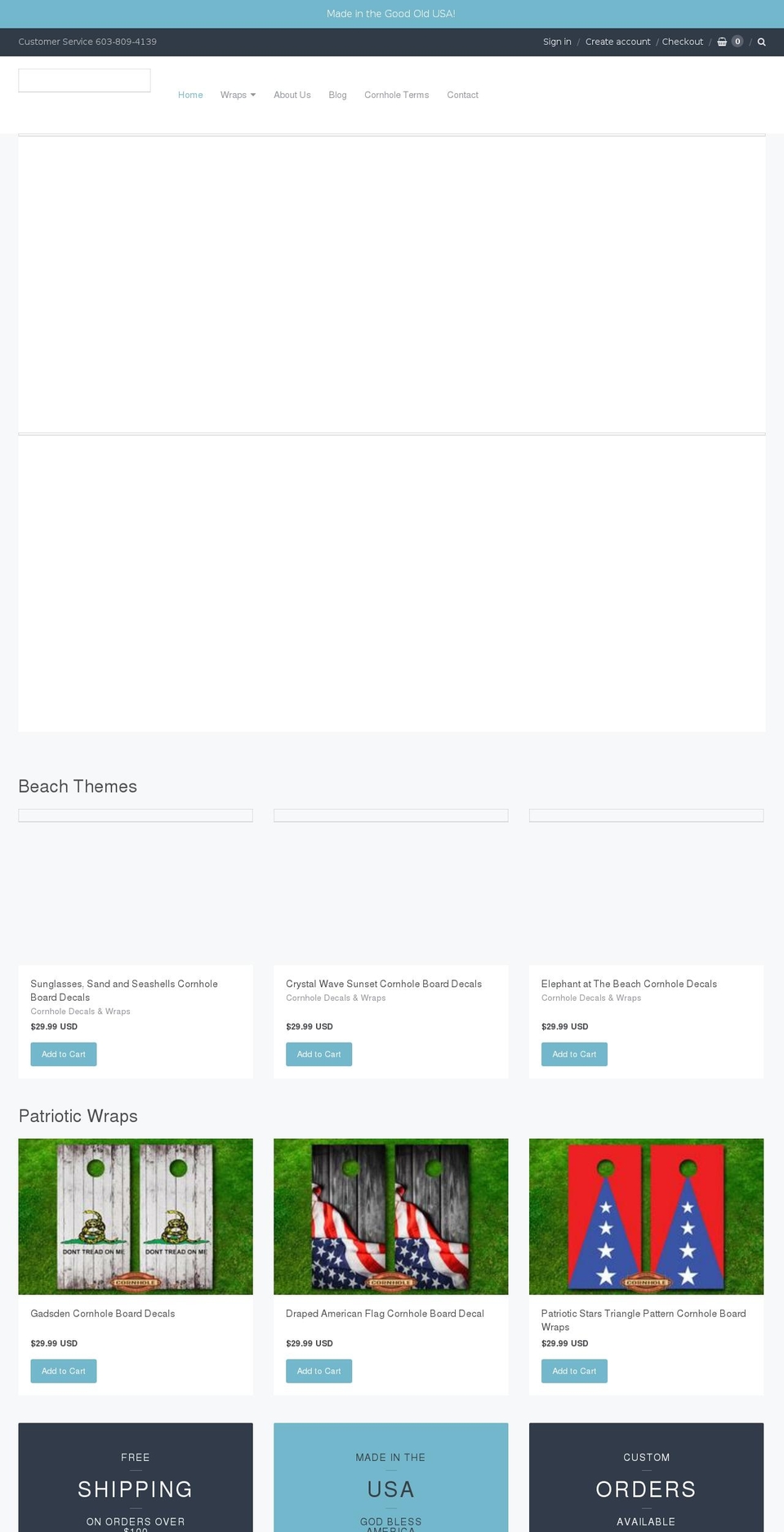 cornholedecal.com — Shopify storefront screenshot