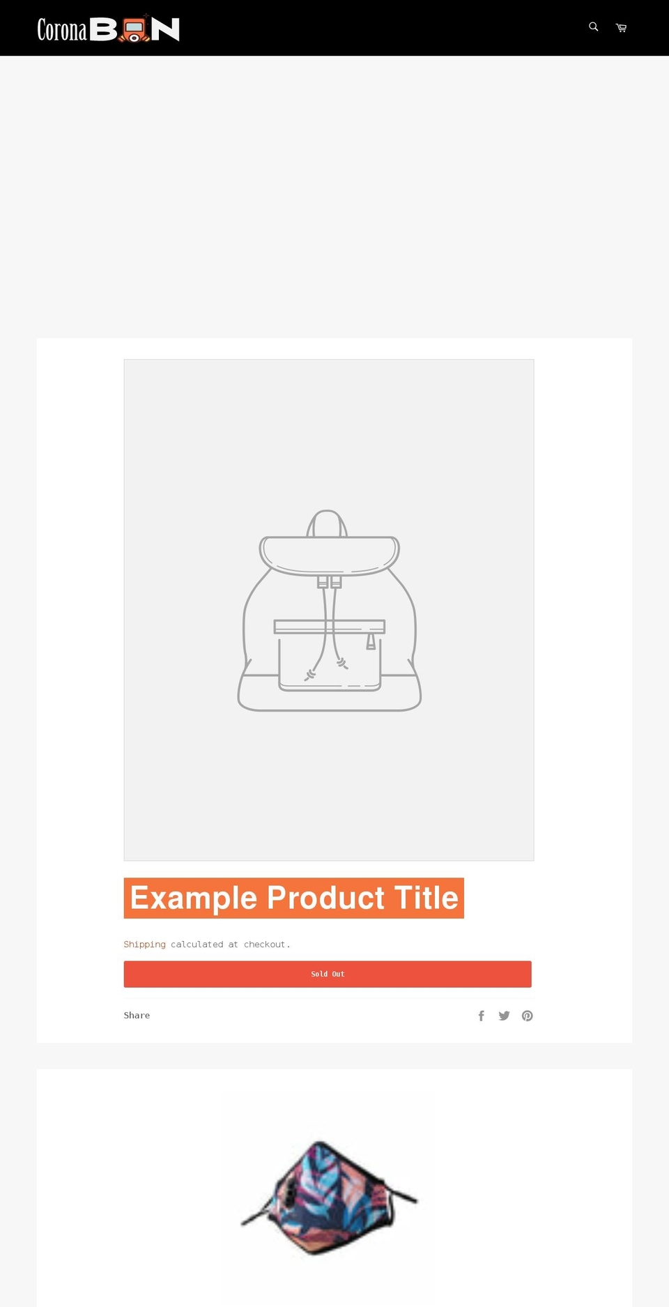 coronaban.com shopify website screenshot