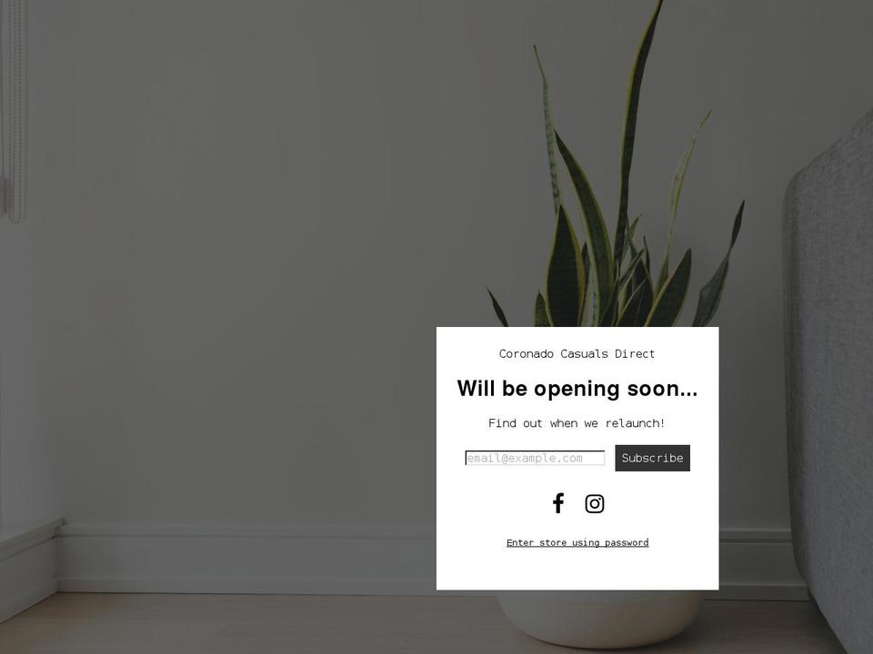 coronadocasualsdirect.com shopify website screenshot