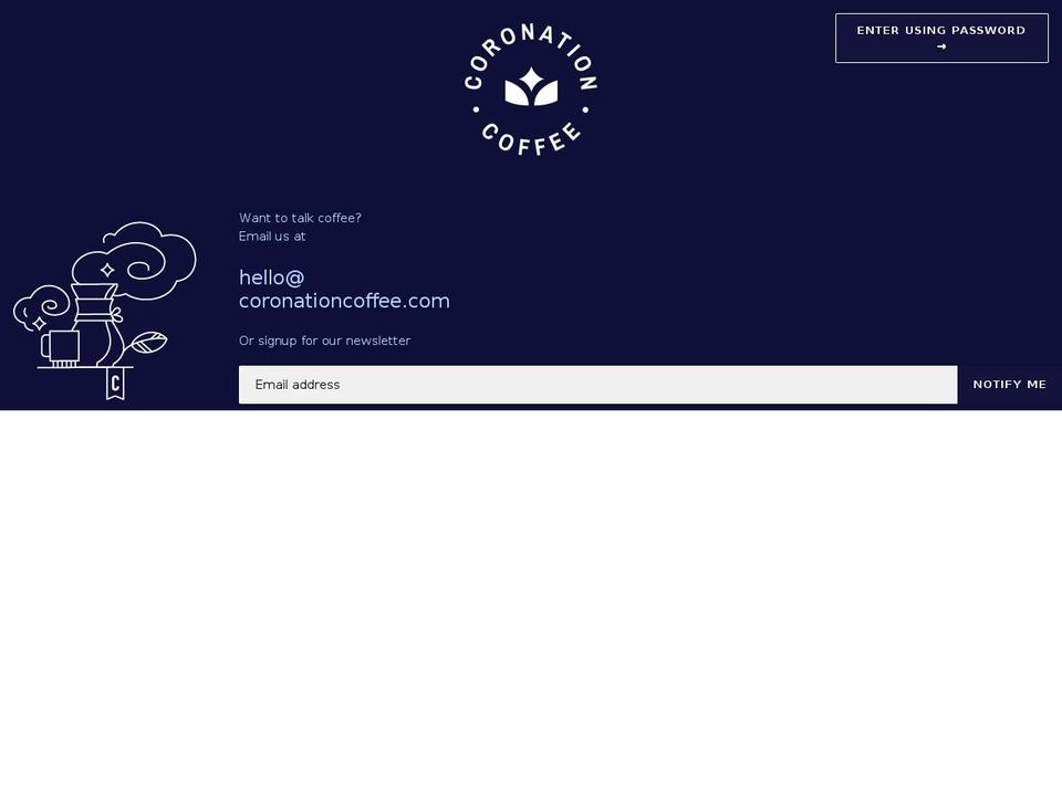 coronation.coffee shopify website screenshot