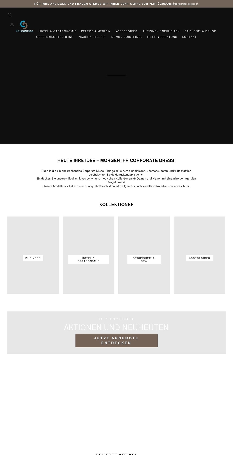 corporate-dress.ch shopify website screenshot