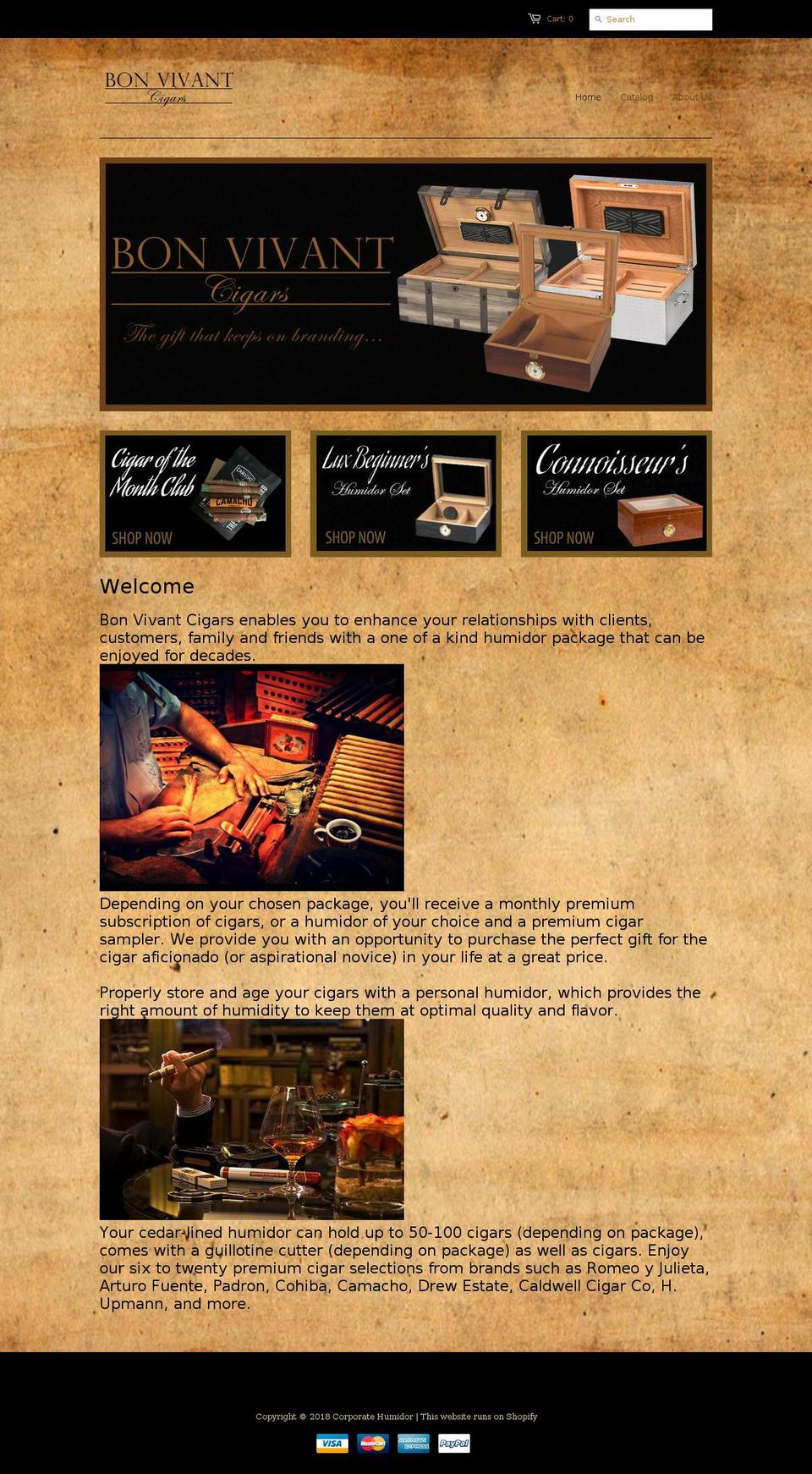 corporatehumidor.com — Shopify storefront screenshot