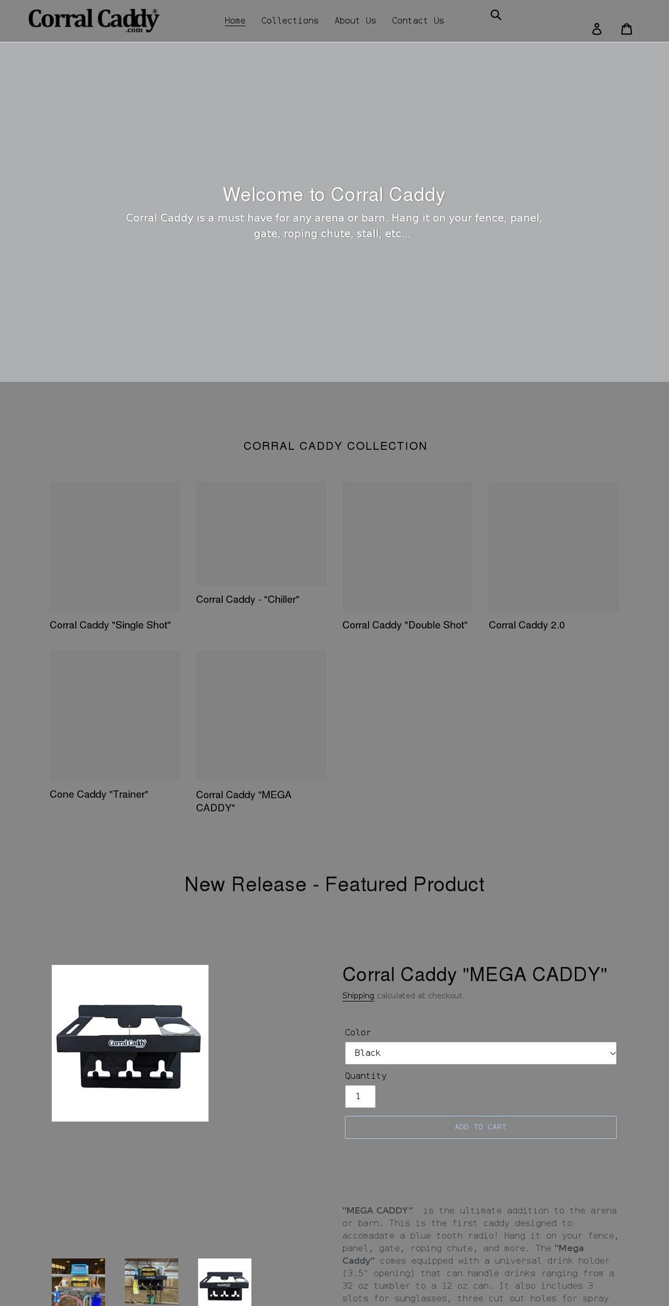corralcaddy.com shopify website screenshot
