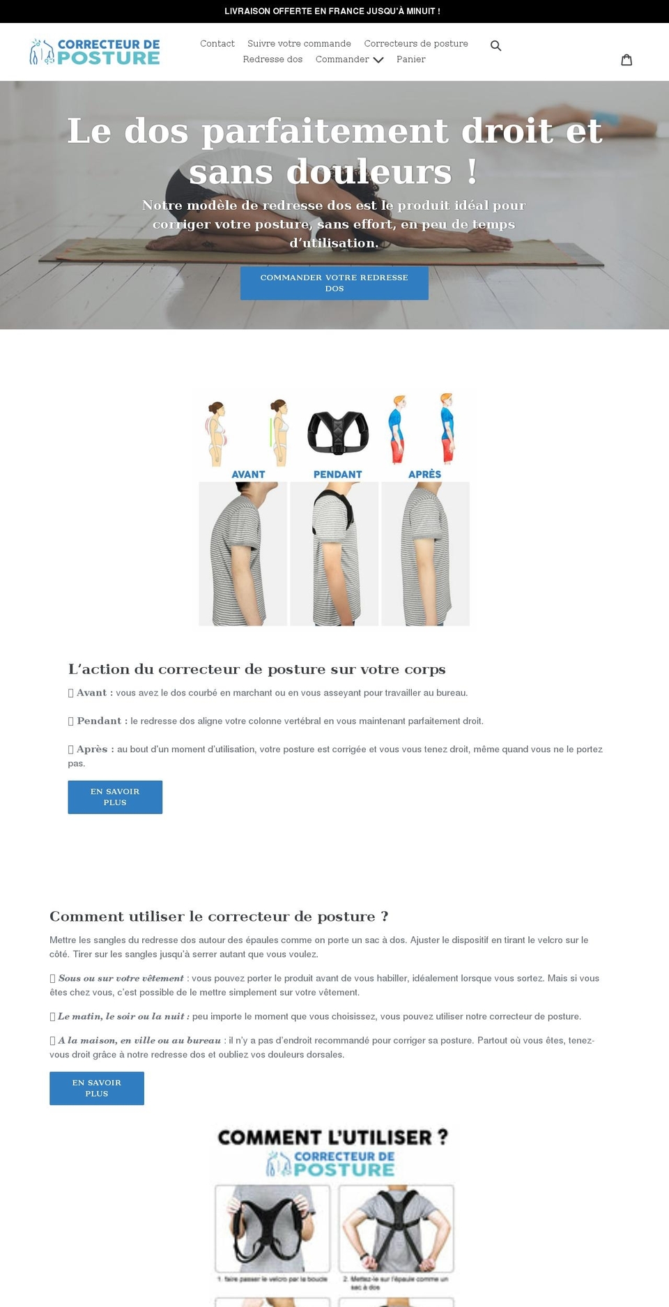 correcteurdeposture.net shopify website screenshot