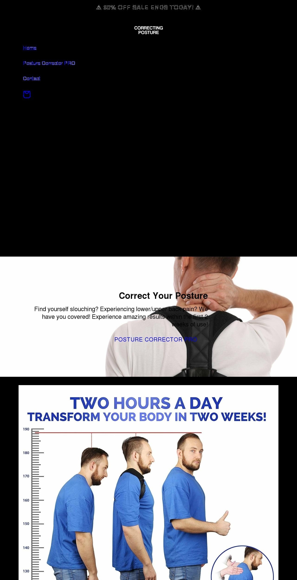 correctpostureshop.com shopify website screenshot